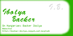 ibolya backer business card